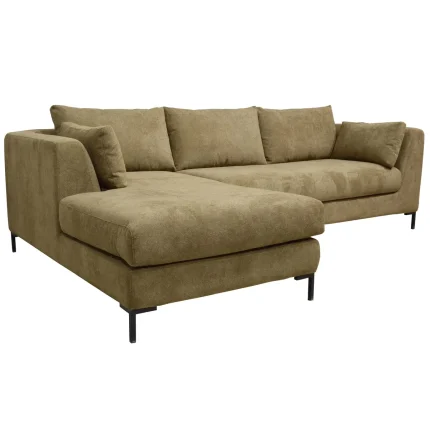 Canapé d'Angle Tissu Marron